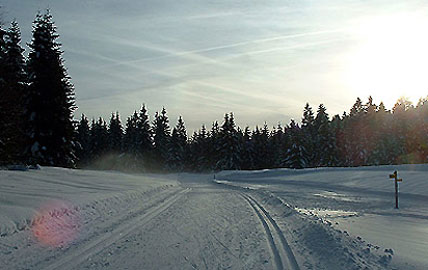 Combe de l'Auger au coucher de soleil.