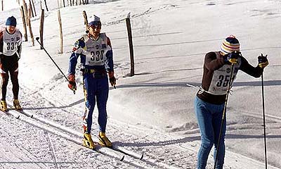 Pierre (Dossard 330) à l'abri avant l'attaque de la Combe à la Chèvre...