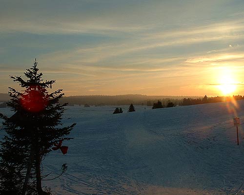 Coucher de soleil sur Chapelle des Bois.