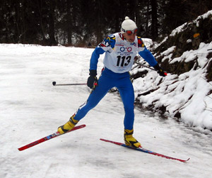 Pierre dans la dernière bosse avant l'arrivée. 