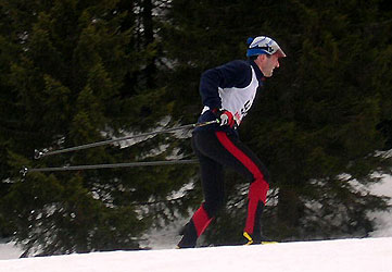Jérôme en relance en sortie de plat montant...