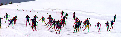 Départ du 15 km libre homme.