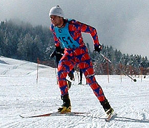 Franck à la relance dans le lat montant de l'arrivée.