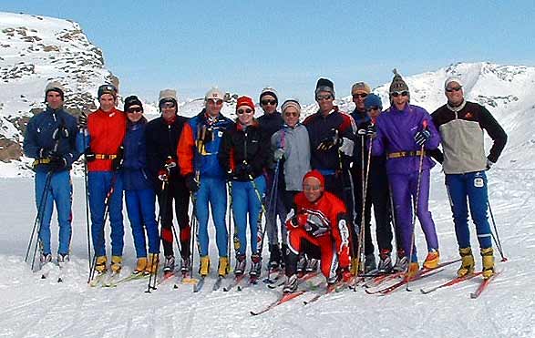 Le C.S.M. RILLIEUX Nordique presqu'au grand complet sur le glacier de Tignes !